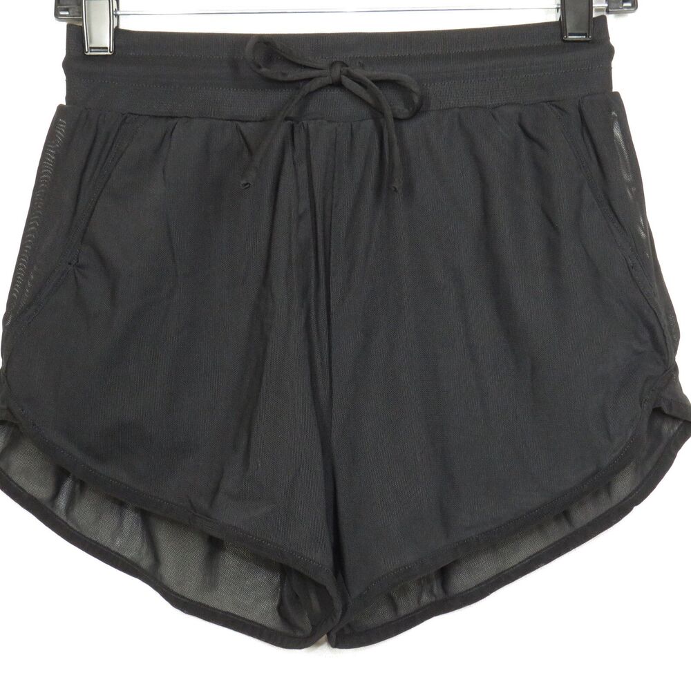 Halara Black Mesh 2 in 1 Side Pocket Active Shorts Size XS - Picture 6 of 7